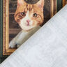 tessuto arredo mezzo panama Ritratti di gatti – verde scuro/oro,  thumbnail number 4