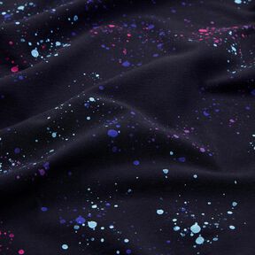 jersey di cotone Spruzzi colorati | Glitzerpüppi  – blu notte/lilla bluastro, 