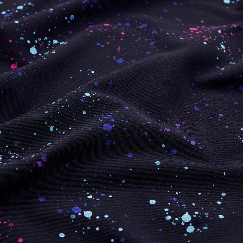 jersey di cotone Spruzzi colorati | Glitzerpüppi  – blu notte/lilla bluastro,  image number 2