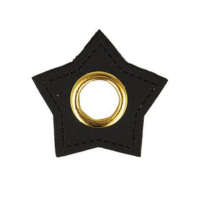 applicazione in similpelle con occhiello, stella [ 4 pezzo/i ] – nero, 