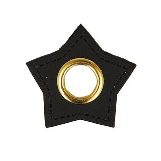 applicazione in similpelle con occhiello, stella  [ 4 pezzo/i ] – nero, 