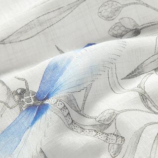 tessuto per tende, voile, prato fiorito 300 cm – bianco lana, 