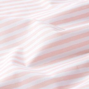 tessuto in cotone cretonne Strisce casual – rosa chiaro/bianco, 