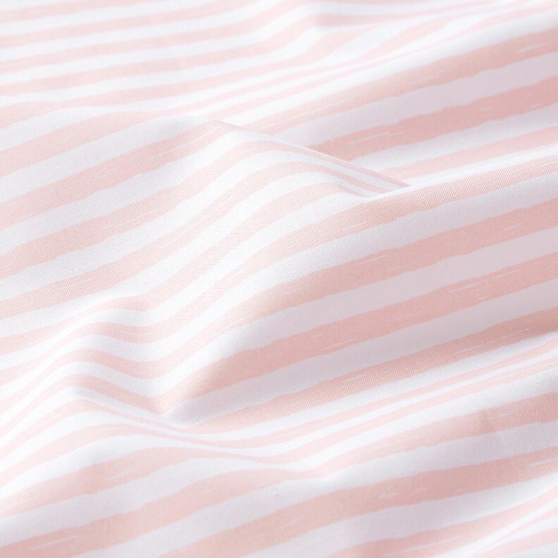tessuto in cotone cretonne Strisce casual – rosa chiaro/bianco, image number 2
