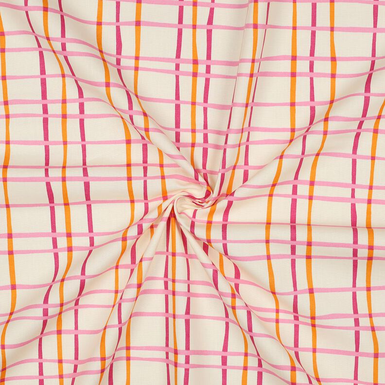 popeline di cotone Quadri ondulati | Poppy Fabrics – crema/rosa,  image number 3