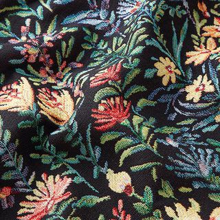 tessuto arredo gobelin piccoli fiori – nero, 