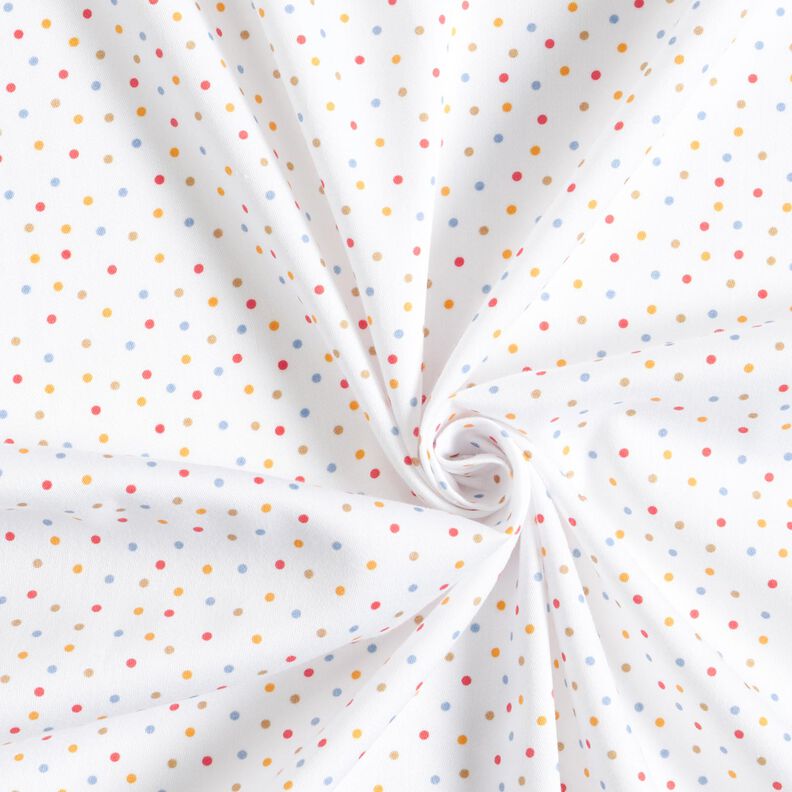 tessuto arredo satin di cotone Piccoli pois colorati – bianco,  image number 3