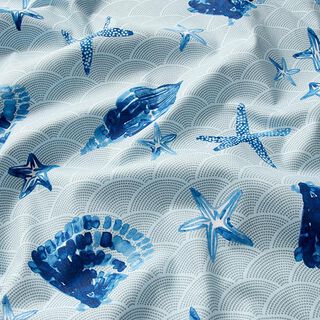 tessuto arredo tessuto spinato in cotone Stelle marine – azzurro baby, 