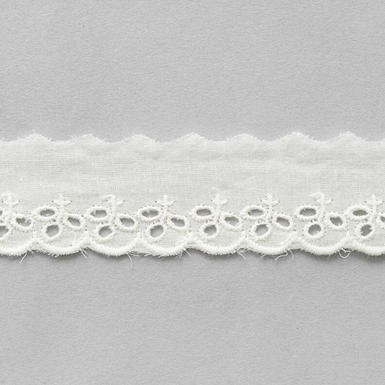 nastro in pizzo, foglie [ 30 mm ] – bianco lana,  image number 2