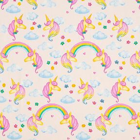 tessuto arredo mezzo panama unicorni – rosa chiaro, 