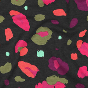 GOTS Jersey di cotone Animal | Nerida Hansen – nero/verde oliva, 