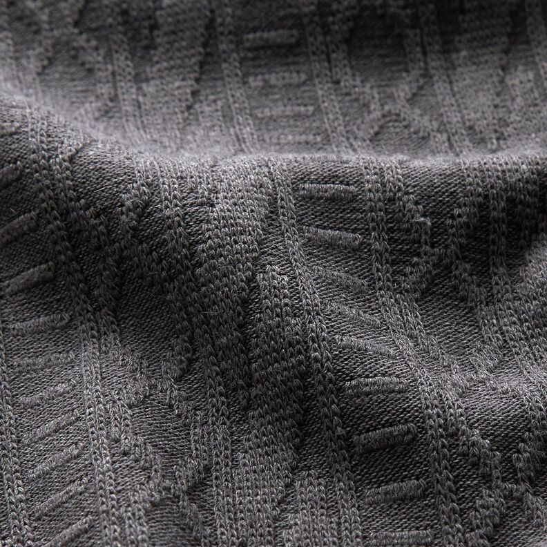 jersey jacquard Misto cotone decorato a righe – grigio scuro,  image number 2