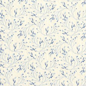 Seersucker delicati rami di bacche &ndash; bianco lana/blu jeans, 