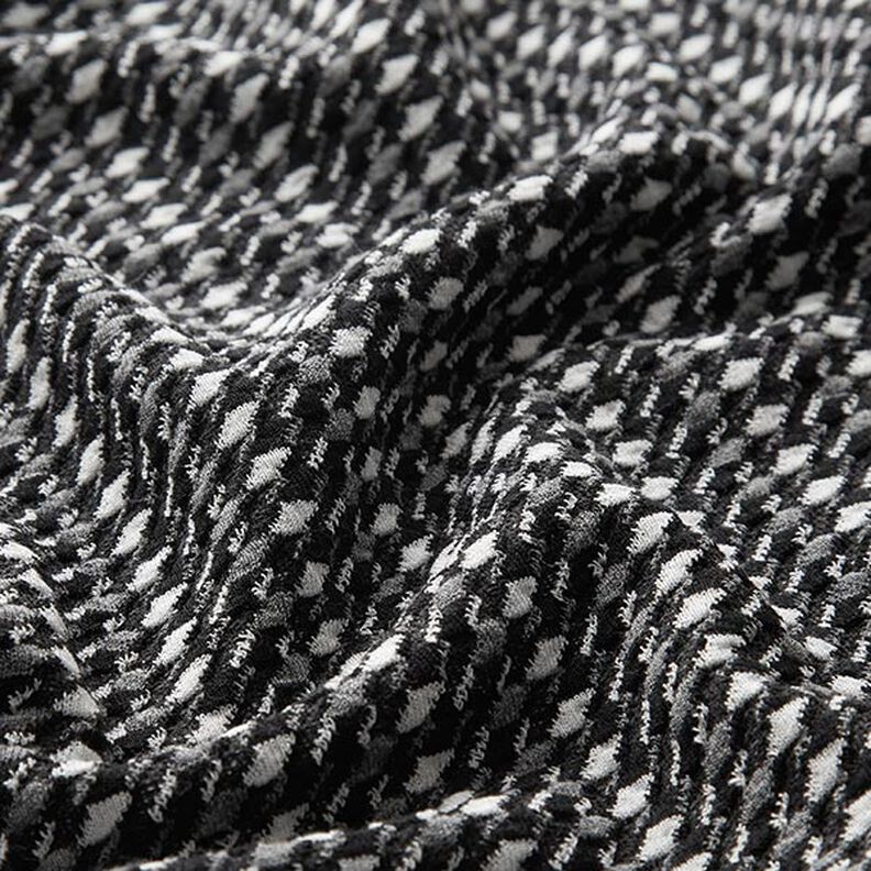 Jacquard jersey misto cotone a quadri – nero/bianco,  image number 2
