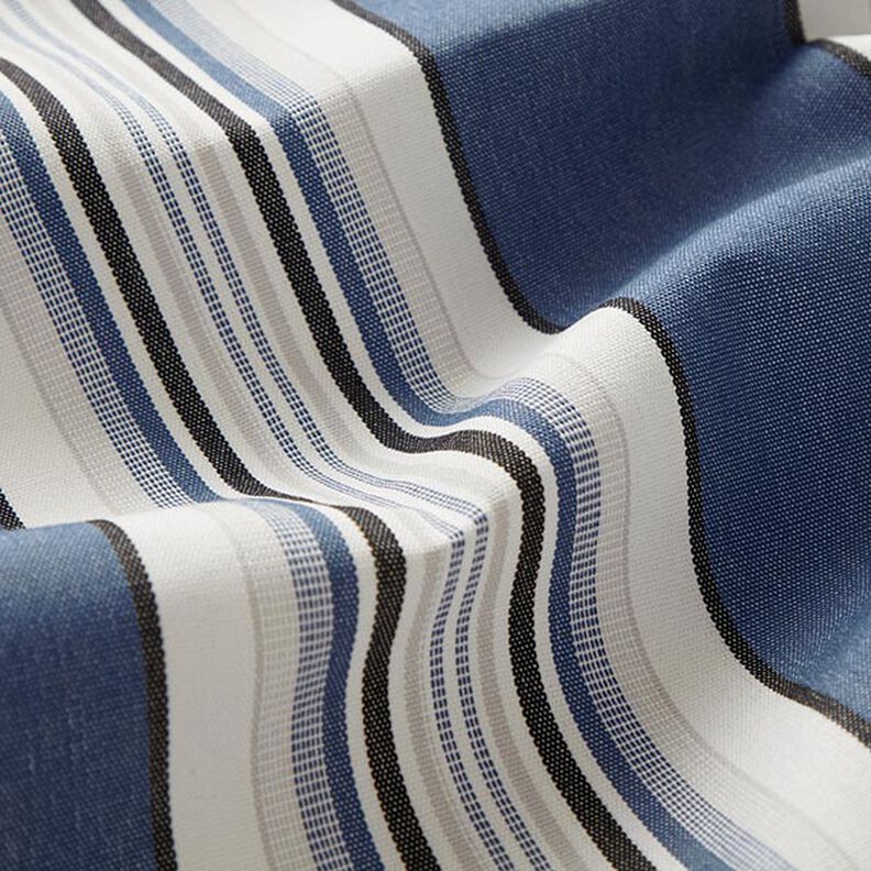 tessuto per tende da sole righe larghe e sottili – colore blu jeans/bianco,  image number 2