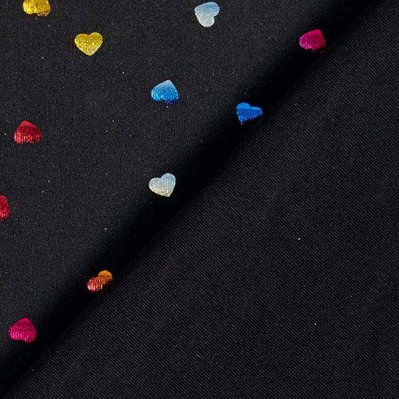 jersey laminato, cuori colorati e scintillanti – nero,  image number 3