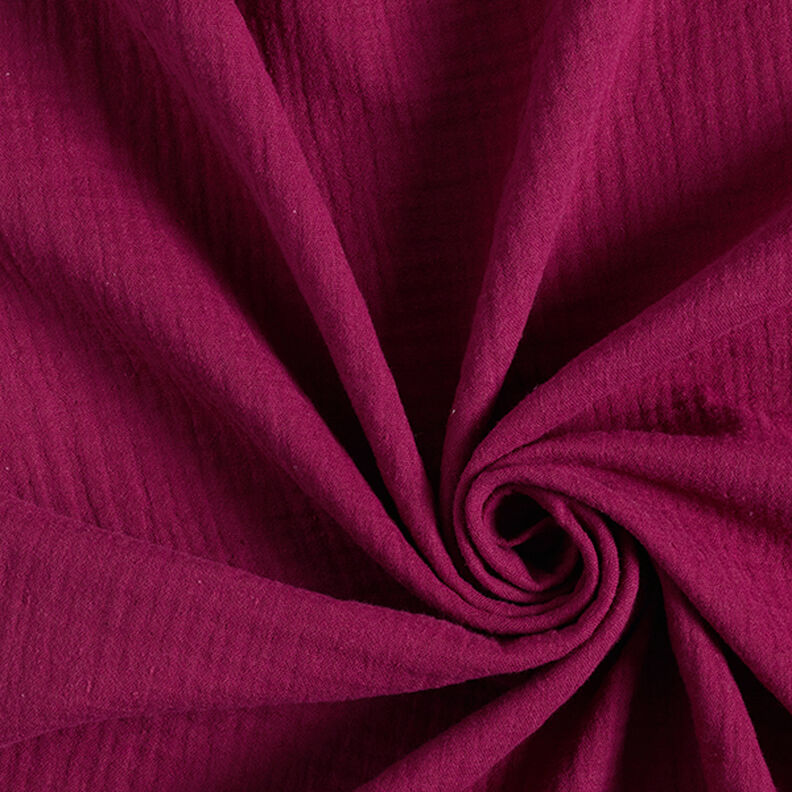 mussolina / tessuto doppio increspato – rosso Bordeaux,  image number 1