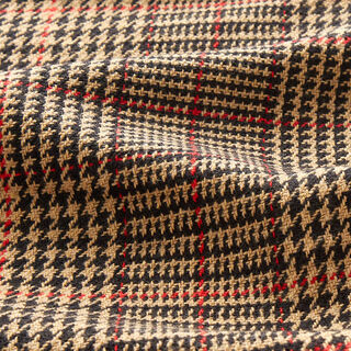 Tessuto in cotone per cappotto Principe di Galles – moca, 