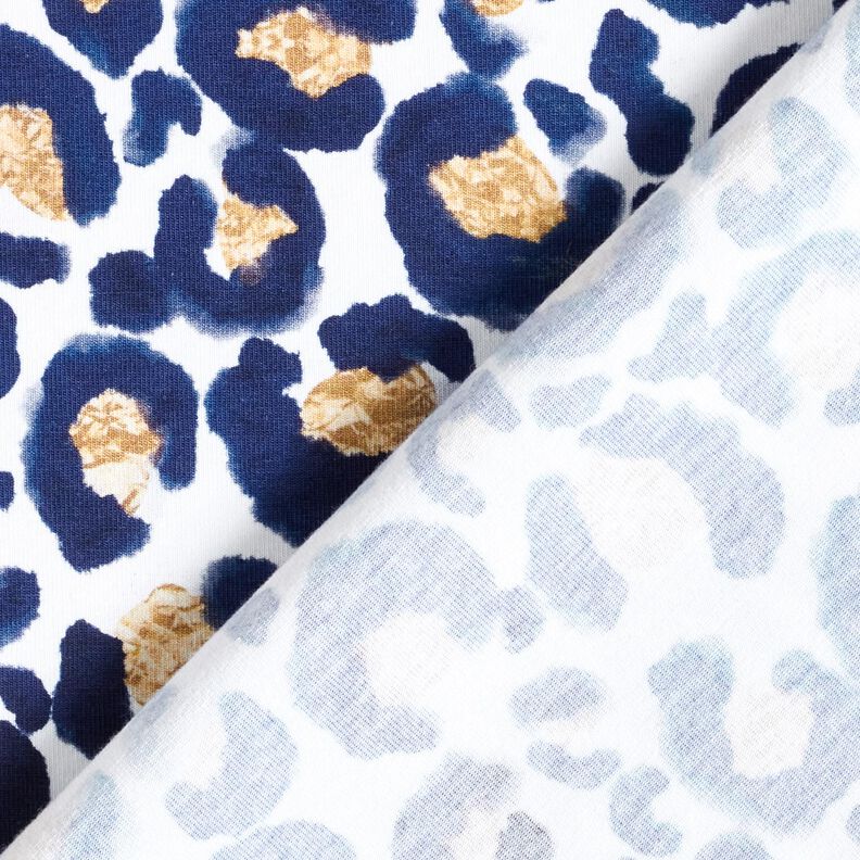jersey di cotone Leopardo con macchie dorate | Glitzerpüppi – bianco/indaco,  image number 4