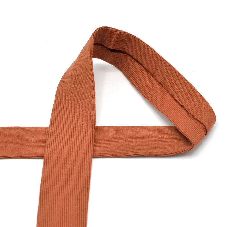 Nastro in sbieco jersey di cotone [20 mm] – terracotta,  image number 1