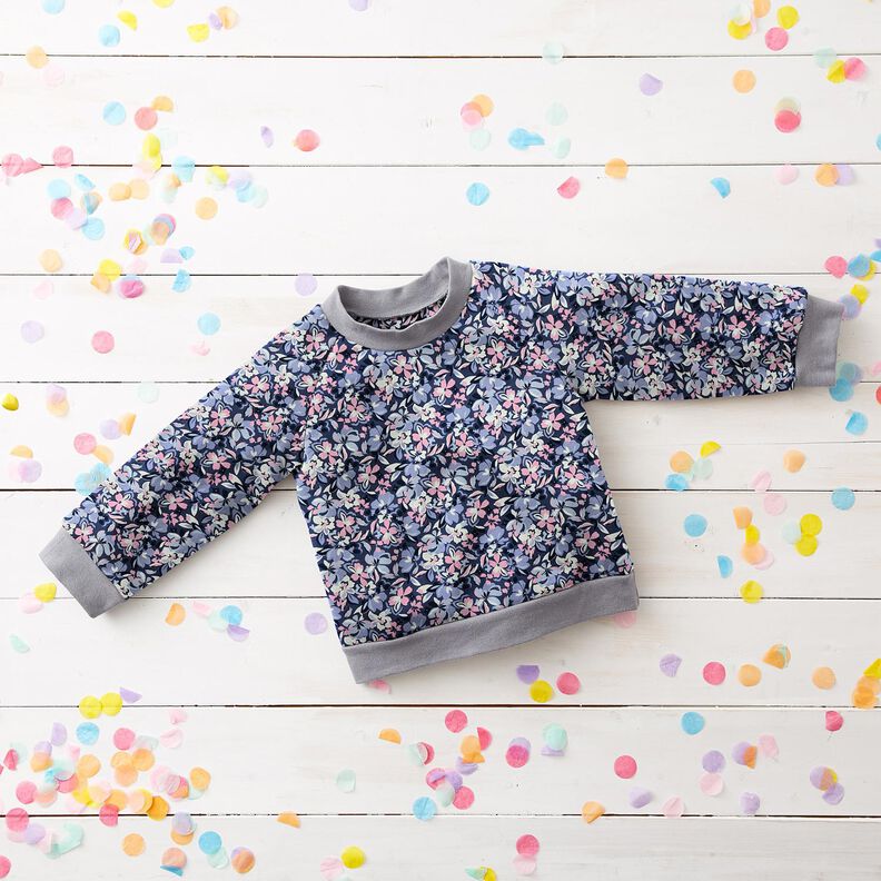 felpa estiva Grandi fiori | Poppy Fabrics – colore blu jeans,  image number 5
