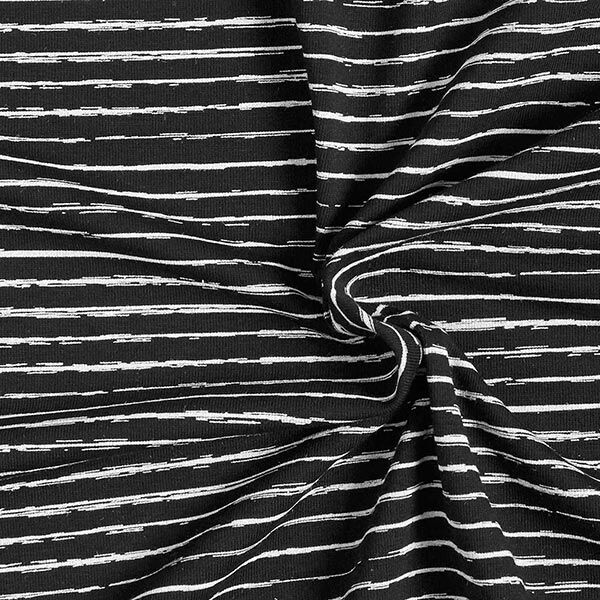 jersey di cotone strisce scarabocchiate – nero,  image number 3