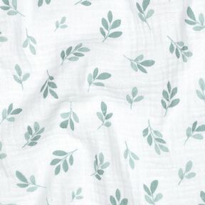mussolina / tessuto doppio increspato Rami | Poppy Fabrics – bianco/canna palustre, 