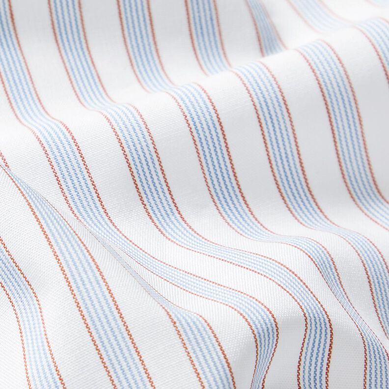 Tessuto di cotone a righe bicolori – bianco/azzurro,  image number 2