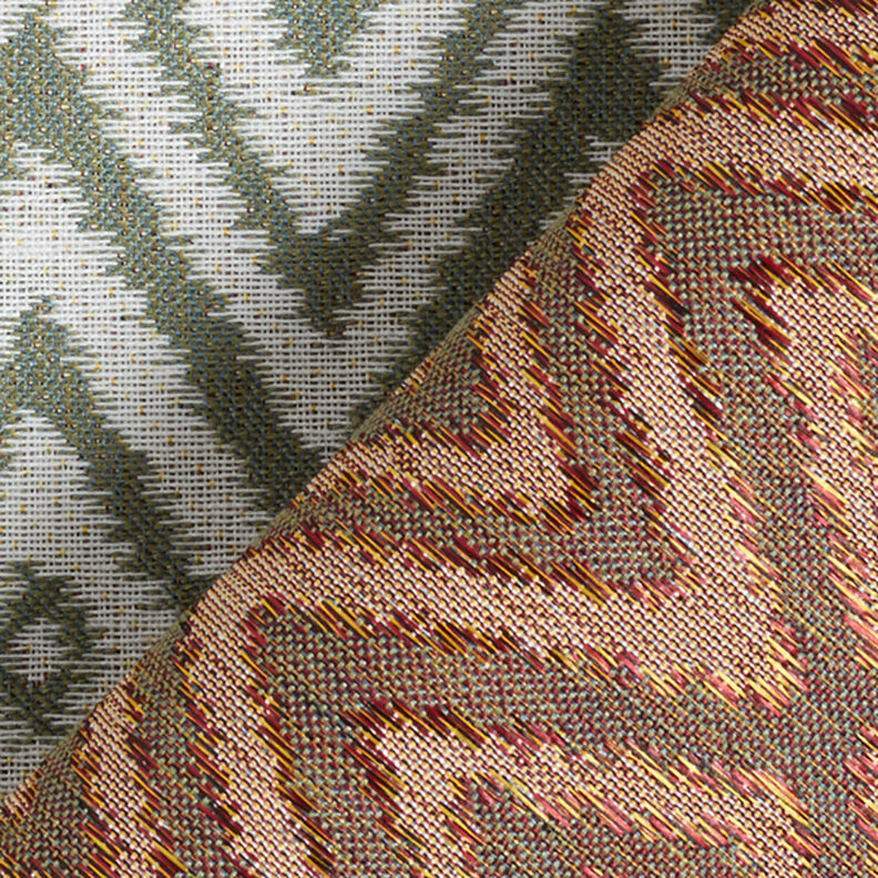 Tessuto jacquard da esterni stile etnico – verde oliva,  image number 4