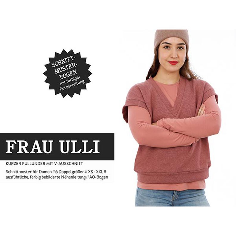 FRAU ULLI - gilet corto in maglia con scollo a V, Studio Schnittreif  | XS -  XXL,  image number 1
