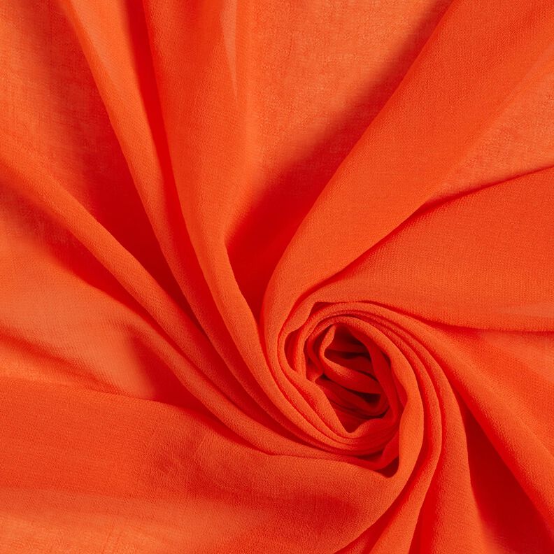 chiffon increspato tinta unita – arancione,  image number 1