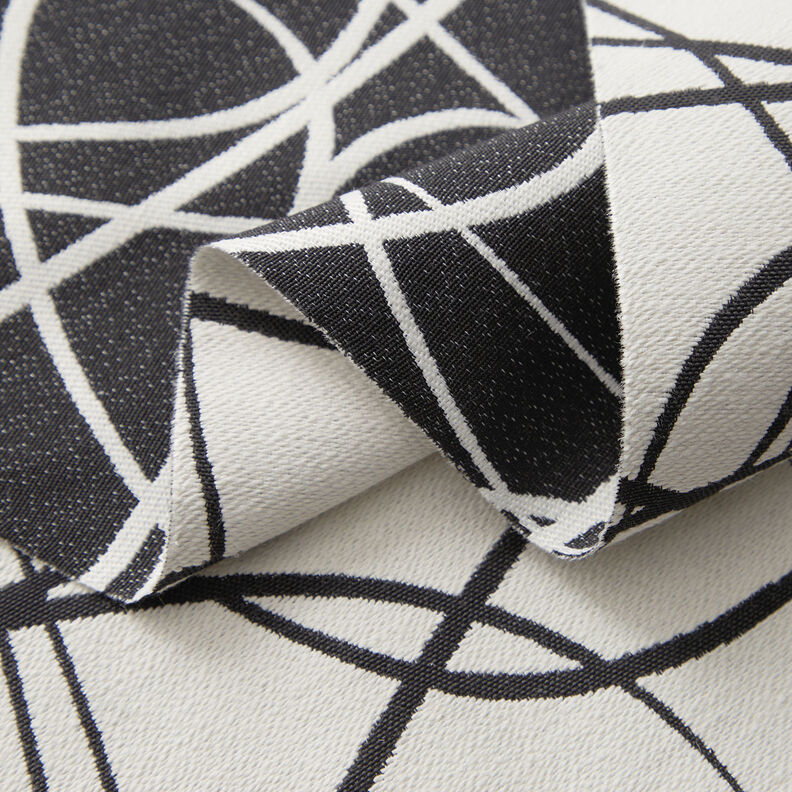 tessuto arredo Jacquard Linee astratte – avorio/nero,  image number 3