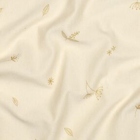 GOTS jersey di cotone Rami e piante | Poppy Fabrics – crema/marrone capriolo, 