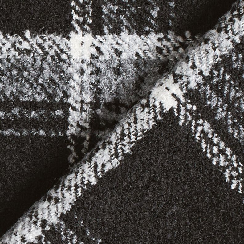 tessuto per cappotti Quadrato Boulcé – nero/bianco, image number 4