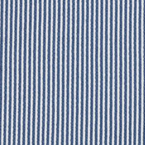 jersey di cotone seersucker Righe sottili – colore blu jeans/bianco, 