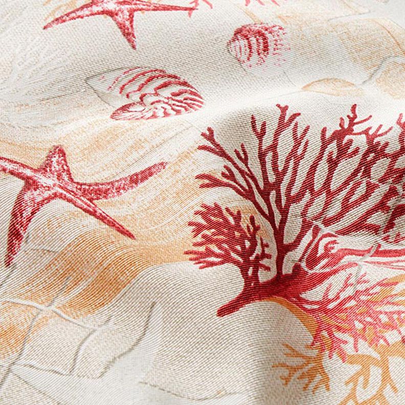 tessuto arredo tessuti canvas collage stile navy – rosso/arancione,  image number 2