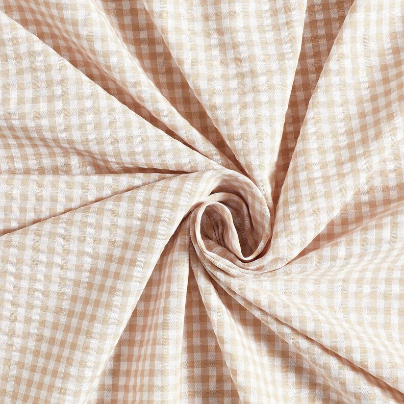 <h2>Seersucker a Quadretti Piccoli, Beige &ndash; Anemone/Bianco &ndash; con Struttura Caratteristica e Motivo,  image number 3