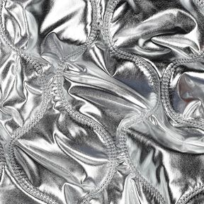 tessuto trapuntato Linee sinuose – argento effetto metallizzato, 