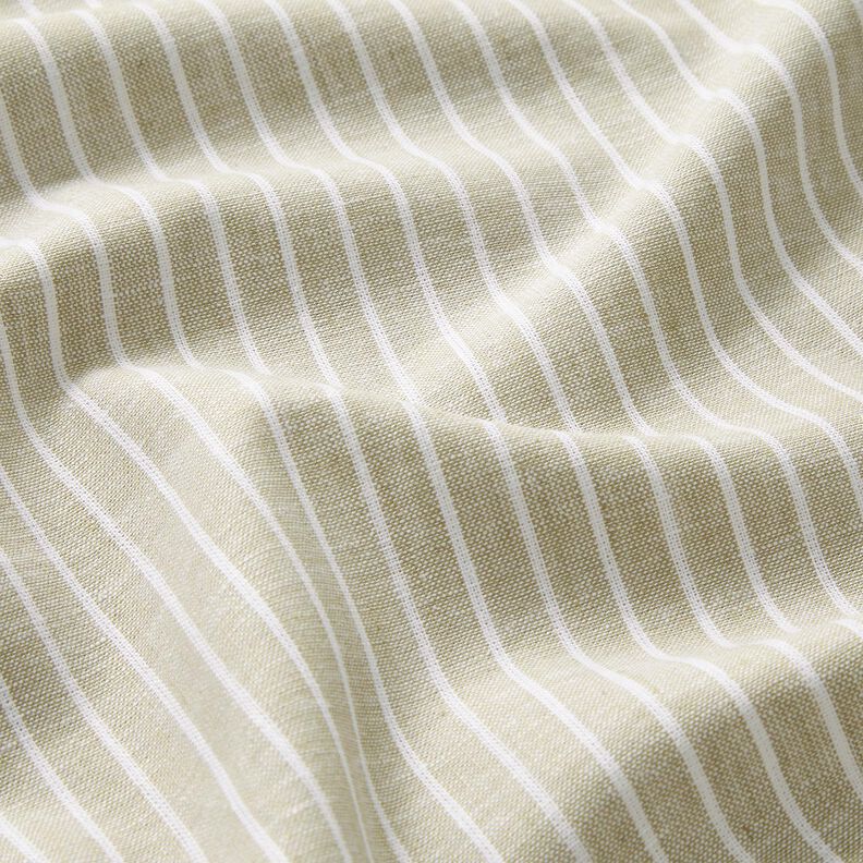 misto cotone-lino righe ampie &ndash; beige scuro/bianco,  image number 2