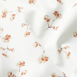 tessuto in cotone popeline fiori delicati – bianco, 