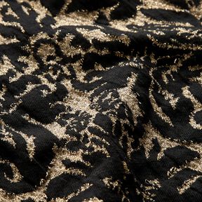 Jersey jacquard con motivi ornamentali – oro effetto metallizzato/nero, 