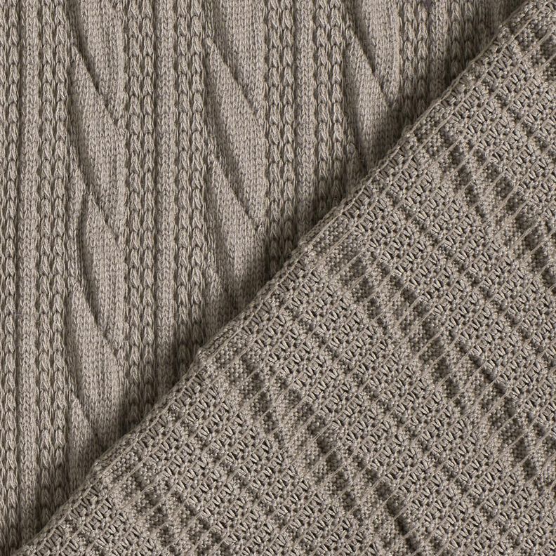 maglia cloqué Motivo a treccia – grigio seta,  image number 4