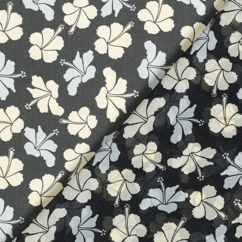 Fiori di ibisco in chiffon – nero/bianco, image number 4