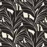 tessuto arredo panama Foglie eleganti – nero/naturale,  thumbnail number 1