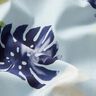 Fiori tropicali in tessuto di cotone – azzurro,  thumbnail number 3