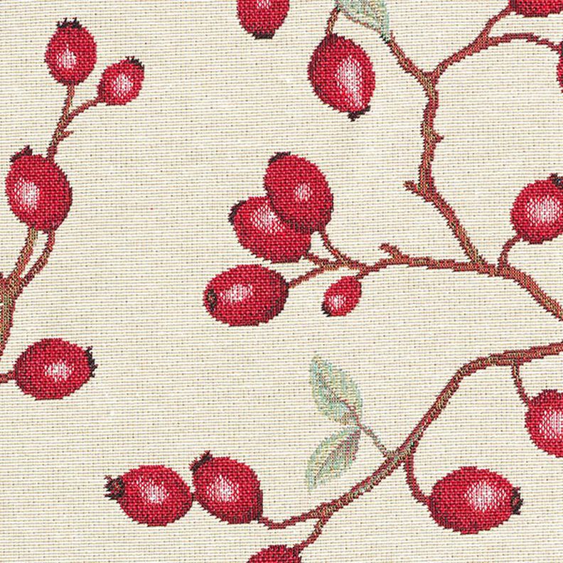 tessuto arredo gobelin rosa canina – beige chiaro/rosso,  image number 9