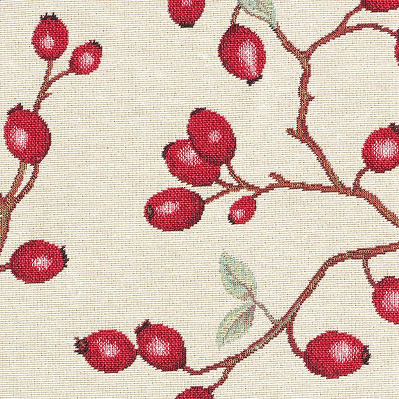 tessuto arredo gobelin rosa canina – beige chiaro/rosso, image number 9