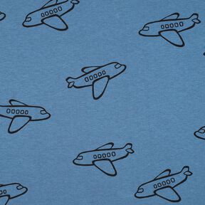 felpa garzata aerei | Poppy Fabrics – colore blu jeans, 