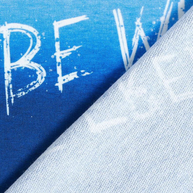 French terry Be Wild | Glitzerpüppi – blu reale/bianco,  image number 4