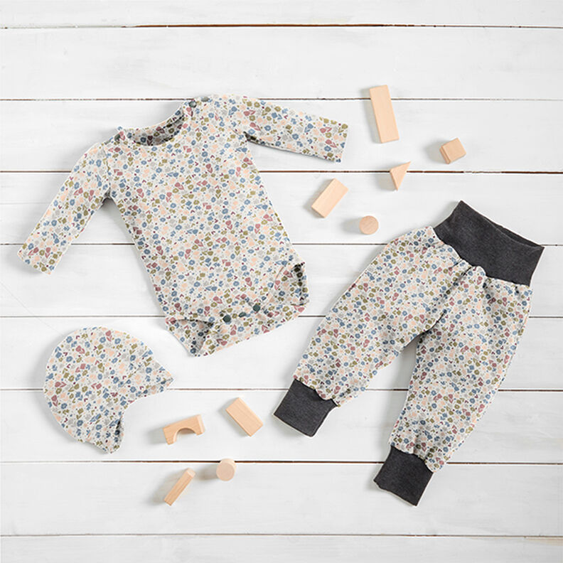 jersey di cotone Dolci fiori  – bianco lana,  image number 6